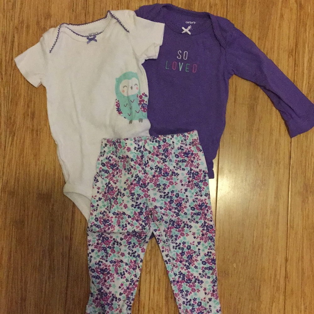 Carter’s 3 piece owl outfit